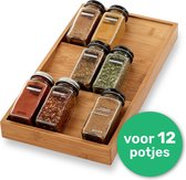 Kruidenrek - Bamboe - voor 12 potjes - Lade