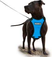 Sharon B - hondentuig - hondenharnas - blauw - XL - voor grote honden - antitrektuig- zacht gevoerd - ademend - verstelbaar - borstomvang 72-100 cm