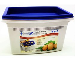 foto van Aardappelschilbox - Aardappelschilbak - Aardappelbewaardoos - Aardappelbewaarbak - met deksel - 36x27x22cm - ca. 5kg - ook voor uien , appels en andere groenten
