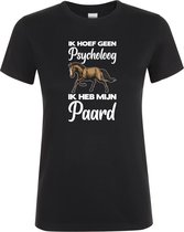 Klere-Zooi - Ik Hoef Geen Psycholoog, Ik Heb Mijn Paard - Dames T-Shirt - M