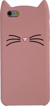 Peachy Schattige Kat iPhone 6 Plus 6s Plus Silicone hoesje 3D - Roze Bescherming