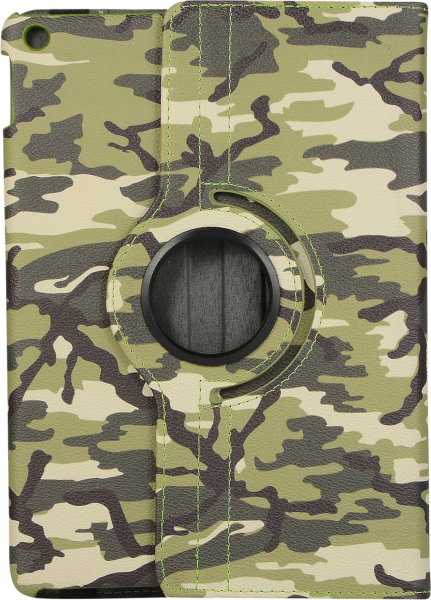 Peachy Camouflage Design 360 Graden Rotatie Standaard Hoes Case Kunstleer voor iPad 10.2 inch - Lichtgroen