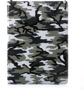 Peachy Camouflage hoes legerprint cover iPad 2017 2018 - Groen Wit Zwart