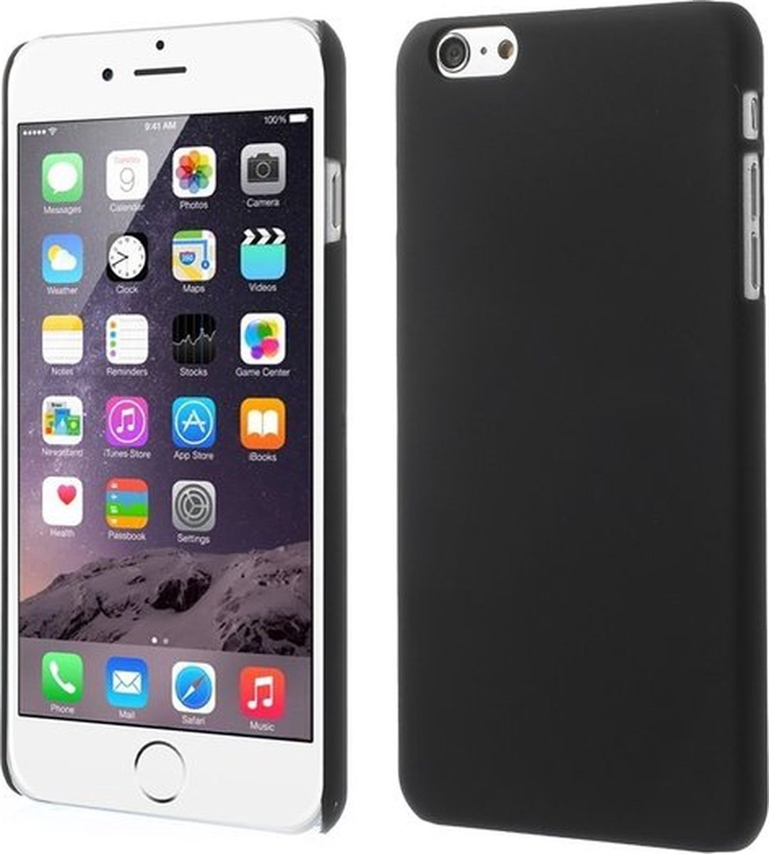 Peachy Stevige gekleurde hardcase geschikt voor iPhone 6 Plus 6s Plus Hoesje - Zwart