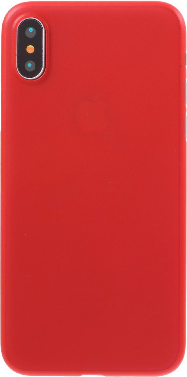 Peachy Rood geschikt voor iPhone X XS hoesje red doorzichtig TPU case