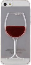 Peachy Doorzichtig wijnhoesje iPhone 5 5s SE 2016 wijnglas cover red wine hardcase