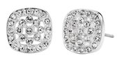 Traveller Oorbellen - Dames - Zilverkleurig - Kristal - Preciosa Crystals - Vierkant 10 mm - Geplatineerd - 157479
