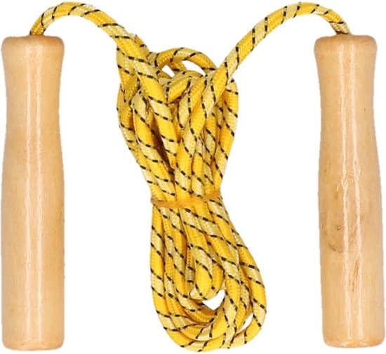 Benson Springtouw - geel - houten handvatten - 236 cm - buitenspeelgoed
