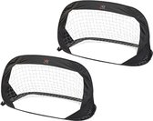 Set van 2x stuks pop-up voetbalgoals/voetbaldoelen 122 x 66 cm - Qx Max inklapbare/vouwbare voetbal doelen