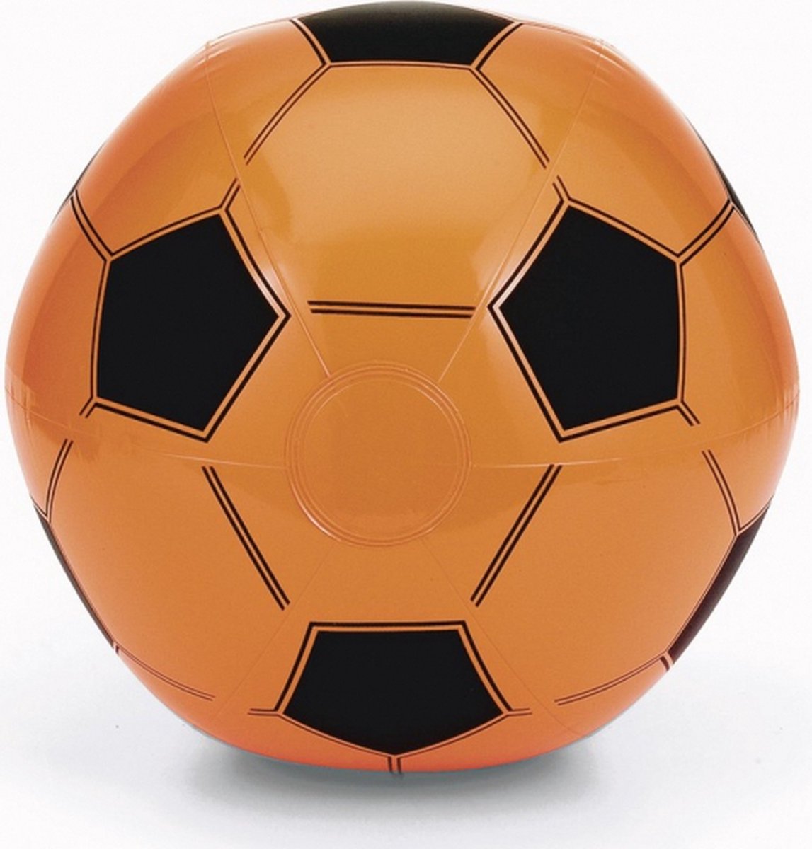 Voordeelset van 25x stuks opblaasbare oranje voetbal strandballen