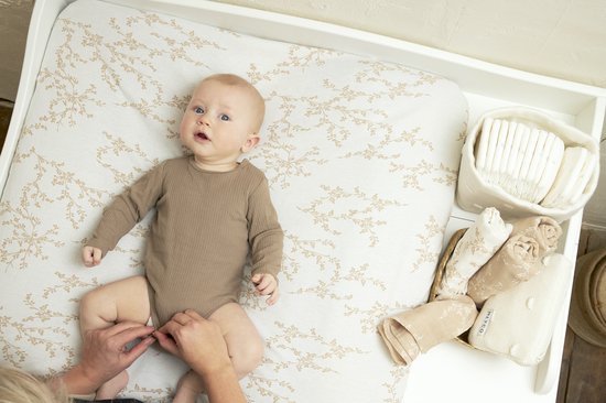 Meyco Baby Branches hydrofiele doeken - 3-pack - sand - 70x70cm — afbeelding 3