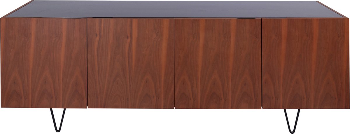 Furnified - Dressoir met Marmer - Pisa - Walnoot/Zwart Marmer (200cm) Furnified - Dressoir met Marmer - Pisa - Walnoot/Zwart Marmer (200cm)