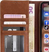 Huawei P40 Pro Bruine Portemonnee Wallet Case -TPU  hoesje met pasjes Flip Cover - Boek  beschermend Telefoonhoesje