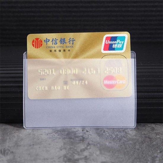 Transparante Creditcardhouders 10 Pack horizontaal / Bankpas beschermer / kaarthouder pasjes / Plastic card Id houder / Creditcard beschermhoes / visitekaart bescherming.