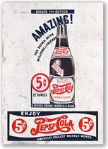 Pepsi-Cola Bigger And Better Metalen Bord Met Reliëf - 43 x 31 cm