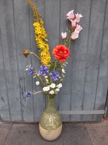 Zijden bloemen-Inclusief vaas-Kunstbloemen boeket-Nepbloemen-Zijden boeket-Cadeau voor vrouw
