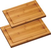 Bamboe houten snijplanken voordeel set in 2 verschillende formaten - 28 x 38 cm en 32 x 44 cm