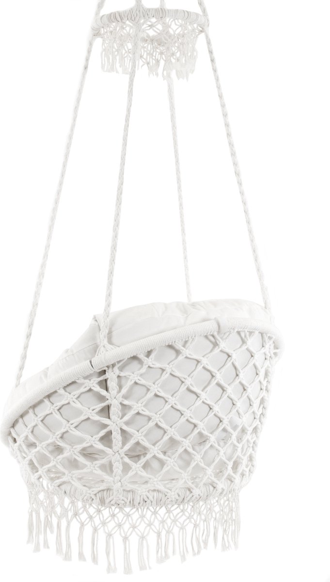 Vivere Polyester Macrame Deluxe stoel - Natural