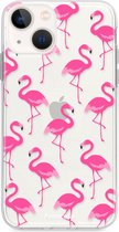 iPhone 13 hoesje TPU Soft Case - Back Cover - Flamingo