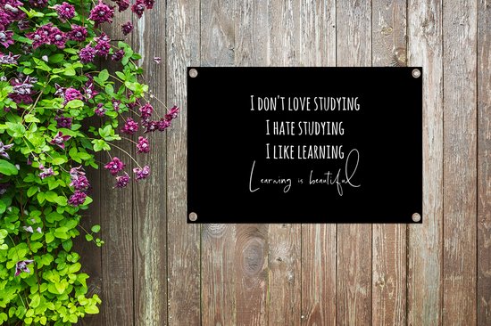 Décoration de jardin Citation - Étude - Amour - 60x40 cm - Affiche de jardin - Toile de jardin