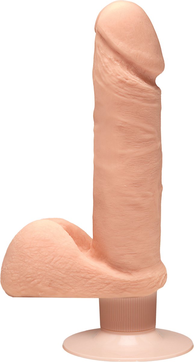Goedkoopste Doc Johnson Perfect D - Realistische ULTRASKYN Dildo met ballen - 18 cm flesh