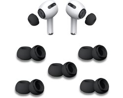 Oordopjes geschikt voor Apple Airpods Pro - Airpods Pro tips - Airpods Pro vervanging tips - 5 paar oordopjes geschikt voor Airpods Pro - Medium / Zwart