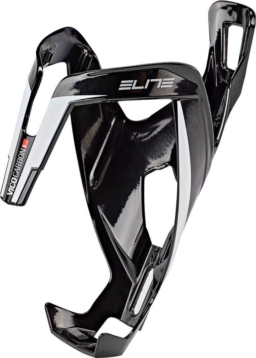 Elite Vico Bidonhouder Carbon, Glossy White Graphic