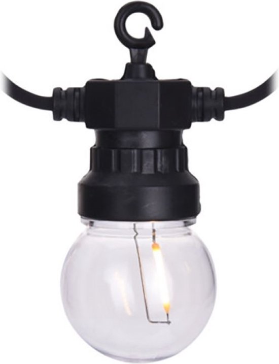 Oneiro’s Luxe Lichtsnoer met 20 LED Filament - Tuinverlichting - Lichtsnoer voor buiten - zwart - prikspot – LED – zomer – tuinverlichting