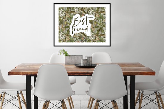 Cadre photo avec poster - Best ami - Amitié - Citations - Proverbes - 80x60 cm - Cadre poster