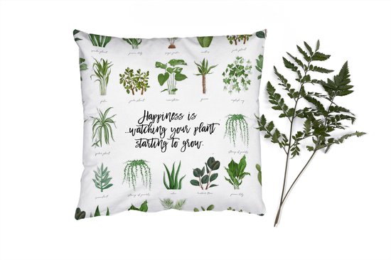 Sierkussens – 60×60 cm –  Happiness is… watching your plant starting to grow