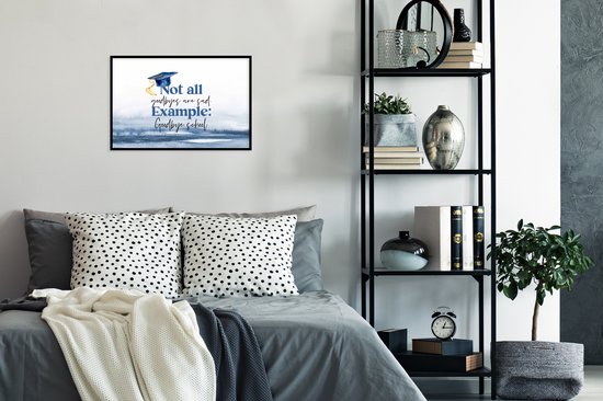 Affiche avec cadre Diplômé - École - Étudiants - Citations - 60x40 cm