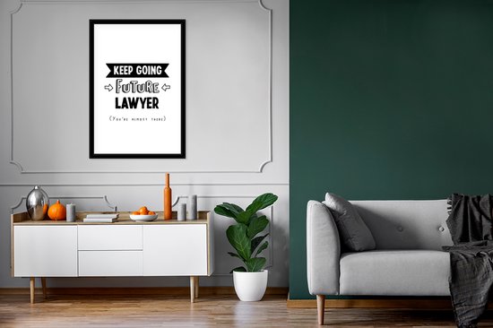 Cadre photo avec affiche - Citation - Avocat - Étudier - 80x120 cm - Cadre pour affiche
