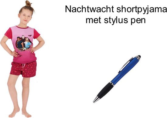 Nachtwacht Short Pyjama - Shortama - Meisjes. Maat 146/152 cm - 11/12 jaar + EXTRA 1 Stylus Pen.