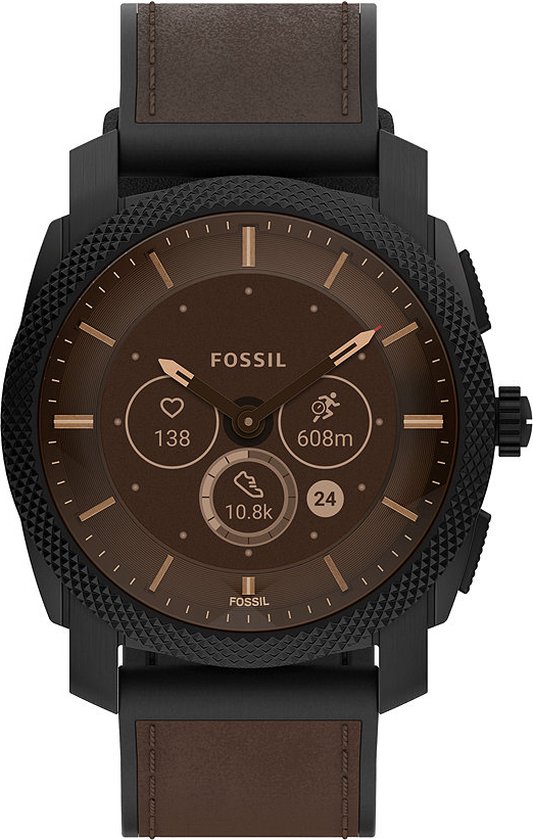 Fossil Gen 6 Hybrid Machine Smartwatch Heren 45 mm - Bruin