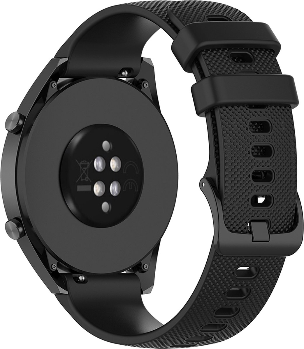 YONO Smartwatch Bandje 22mm - geschikt voor Samsung Galaxy Watch 3 45mm - 46mm - Gear S3 Classic - Frontier - Polar Vantage M M2 V3 Grit X - Garmin Vivoactive 4 - Forerunner 265 - Venu 3 2 - Siliconen - Zwart