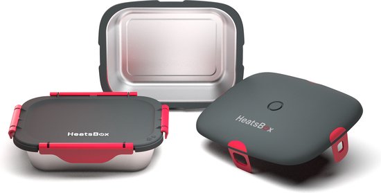 Boîte à lunch électrique Faitron Heatsbox Style - Boîte à lunch - Adultes - Acier inoxydable - Différents compartiments - Avec application smartphone - 220v - Pour repas chauds