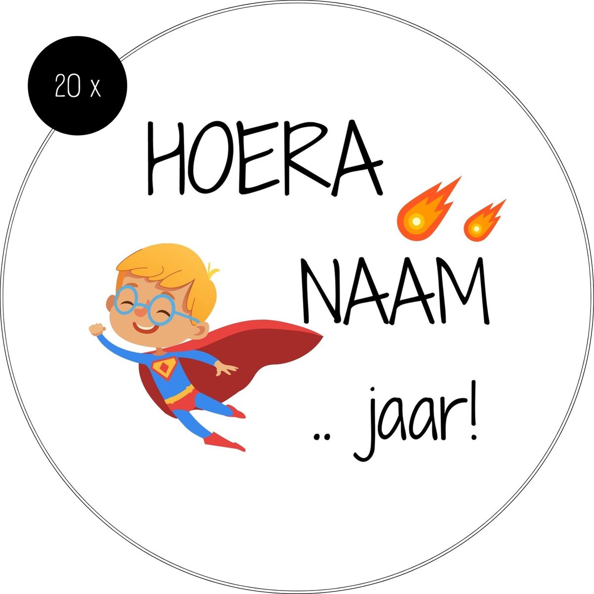 20 x Stickers Met Naam Leeftijd | Verjaardag Jongen Superman | Gepersonaliseerd | Sluitstickers | Kinderfeest Traktatie — afbeelding 5