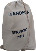 Katoenen waszak -XL - met trekkoord - Lavanderia 24H-Creme