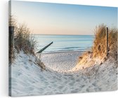Artaza Canvas Schilderij Voetpad naar Strand en Zee - 120x80 - Groot - Foto Op Canvas - Wanddecoratie Woonkamer