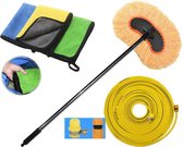Odisus Carwash Autowasborstel - Carwash Autoborstel - 90CM Titanium Stele - Incl. 10M Waterslang & 40x40 Microvezel Droogdoek (1 stk)