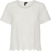 Vero Moda T-shirt Vmsasja S/s Top Wvn Btq 10267388 Snow White Dames Maat - M