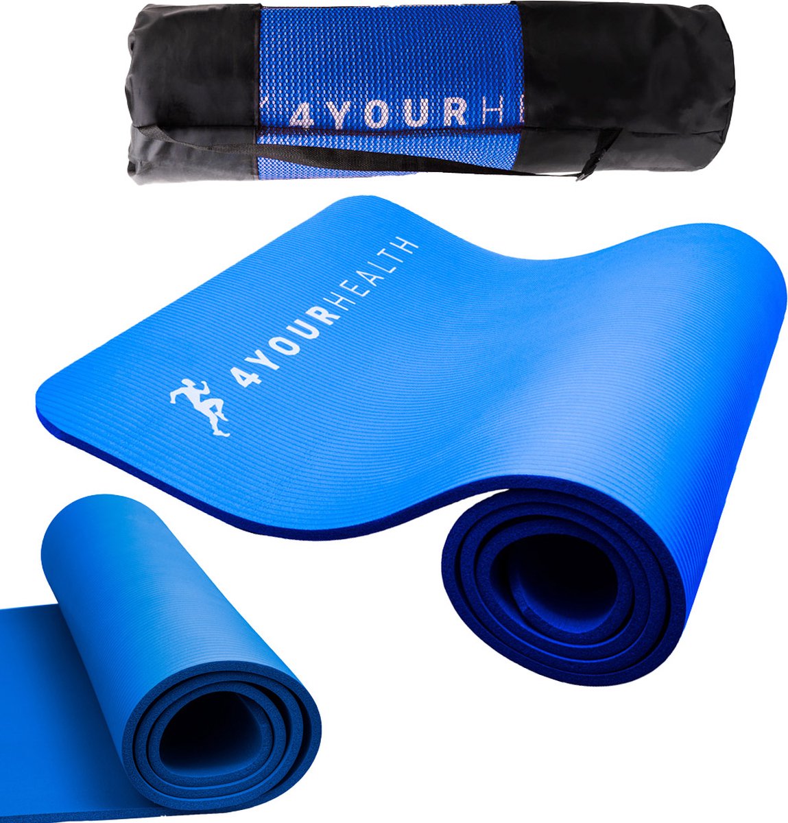 4YourHealth - Tapis de Yoga - Tapis de Fitness Blauw - Avec Sac de  Transport - Tapis