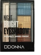 D'Donna - Glitter Oogschaduw - Night Bright Perfect Shine Finish - Blauw/Goud/Koper/Grijs/Wit - 1 Palette met applicator - Nummer 2