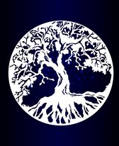 Celtic Tree - Kunststof Altaar Kleed - Levensboom - 60x60cm - Zwart - Blauw - Pagan - Heidens - Magisch - Mystiek - Ritueel - Altaarkleed