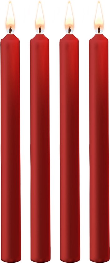 Bougies Teasing Cire Large - Parafin - Paquet de 4 - Rouge