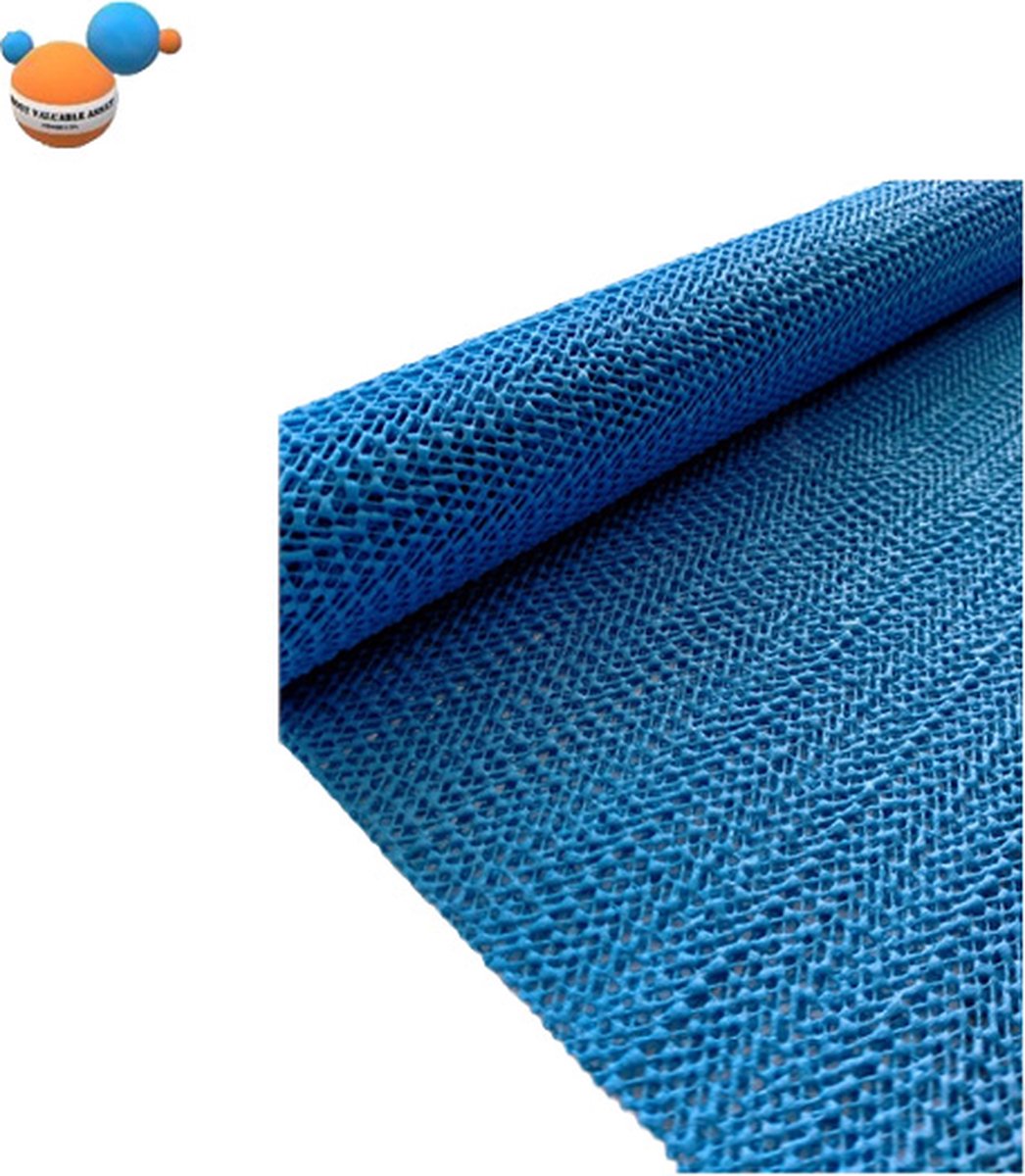 Anti slip mat blauw 30 x 150 cm | Most Valuable Asset products | Rubber mat blauw | Ideaal voor la of lade, onder tapijt of badmat, vloer, of dienblad | Grip mat tegen schuiven en bewegen