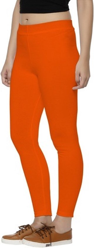 Premium Dames Legging Katoen | Basic Legging | Oranje - S