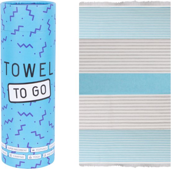 Towel to Go Bali Hammam Handdoek Turquoise / Blauw - in geschenkverpakking