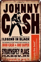 Signs-USA - Panneau de concert - métal - Johnny Cash - Strathspey Place - 30 x 40 cm