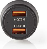 Nedis Autolader - 36 W - 2x 3.0 A - Outputs: 2 - Poorttype: 2x USB-A - Automatische Voltage Selectie